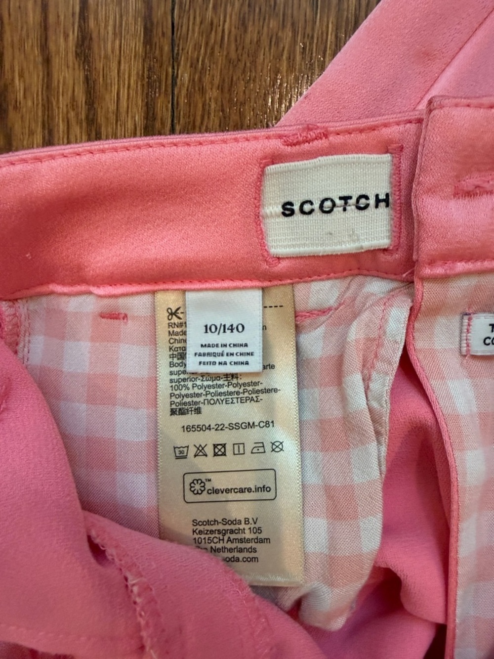 Scotch & Soda Pink Tailored Girl’s Shorts - Picture 5 of 5